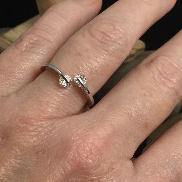 Double Round Clear CZ Ring Size 8 - Picture 2 of 5